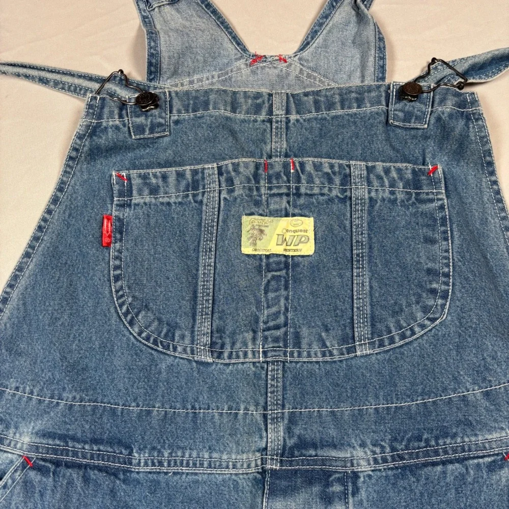 VTG Chevignon Conquest WP Overalls Mens Large Blue Denim Western Workwear 90's